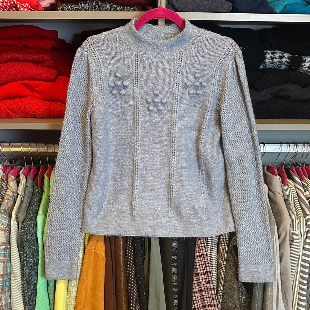 Lauren Conrad blue/iridescent threads long sleeve mock neck sweater size S